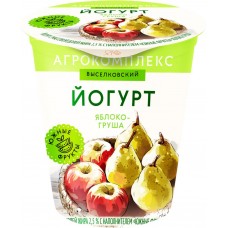 Йогурт АГРОКОМПЛЕКС Южные фрукты Яблоко, груша 2,5%, без змж, 300г, Россия, 300 г
