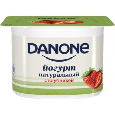 Йогурт DANONE Клубника 2,9%, без змж, 110г, Россия, 110 г