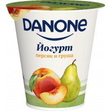 Йогурт DANONE Персик, груша 2,8%, без змж, 260г, Россия, 260 г