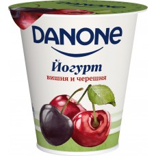 Йогурт DANONE Вишня, черешня 2,8%, без змж, 260г, Россия, 260 г