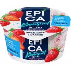 Купить Йогурт EPICA BOUQUET Клубника и экстракт розы 4,8%, без змж, 130г, Россия, 130 г в Ленте