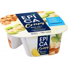 Йогурт EPICA CRISPY Лимон, семена тыквы, печенье, белый шоколад 8,6%, без змж, 140г, Россия, 140 г