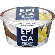 Купить Йогурт EPICA с кокосом и ванилью 6,3%, без змж, 130г, Россия, 130 г в Ленте