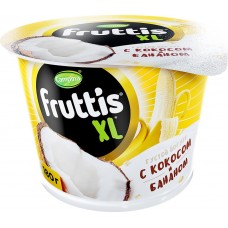 Купить Йогурт FRUTTIS Кокос, банан 4,3%, без змж, 180г, Россия, 180 г в Ленте