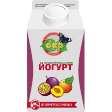 Йогурт питьевой ДЕПОВСКИЙ Персик, маракуйя 1,5%, без змж, 500г, Казахстан, 500 г