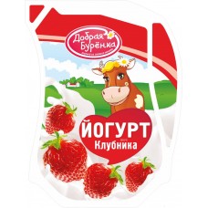 Йогурт питьевой ДОБРАЯ БУРЕНКА Клубника 2,5%, без змж, 900г, Россия, 900 г