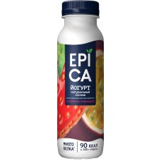 Йогурт питьевой EPICA с клубникой и маракуйей 2,5%, без змж, 290г, Россия, 290 г