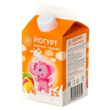 Йогурт питьевой КУЗМИНКИ Абрикос, персик 2%, без змж, 450г, Россия, 450 г