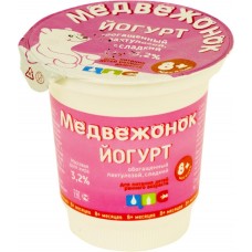 Йогурт питьевой МЕДВЕЖОНОК обогащенный лактулозой 3,2%, без змж, 150г, Россия, 150 г