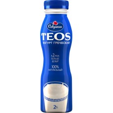 Йогурт питьевой TEOS Греческий Натуральный 2%, без змж, 300г, Беларусь, 300 г