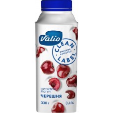 Йогурт питьевой VALIO Clean Label Черешня 0,4%, без змж, 330г, Россия, 330 г