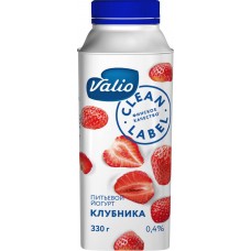 Йогурт питьевой VALIO Clean Label Клубника 0,4%, без змж, 330г, Россия, 330 г