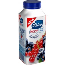 Йогурт питьевой VALIO Clean Label Красная и черная смородина 0,4%, без змж, 330г, Россия, 330 г