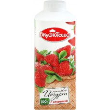 Купить Йогурт питьевой ВКУСНОТЕЕВО с клубникой 1,5%, без змж, 750г, Россия, 750 г в Ленте