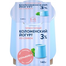 Йогурт термостатный КОЛОМЕНСКИЙ 3%, без змж, 140г, Россия, 140 г