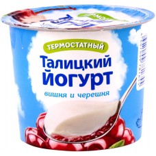 Йогурт термостатный ТАЛИЦКИЙ Вишня и черешня 3%, без змж, 125г, Россия, 125 г