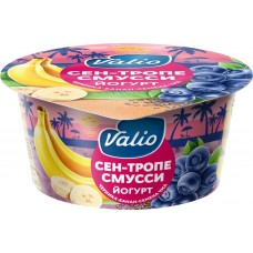 Купить Йогурт VALIO Clean label Сен-Тропе смусси черн/банан/сем чиа 2,6% без змж, Россия, 140 г в Ленте