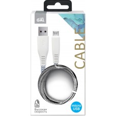 Купить Кабель GAL 6155 USB A – micro USB 2A, нейлоновый, плоский, синий, 1м, Китай в Ленте