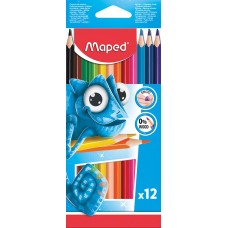 Купить Карандаши цветные MAPED Пластиковые Maped 12цв.трехгран. 862252, Китай в Ленте