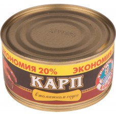 Карп ТОЛСТЫЙ БОЦМАН в томатном соусе, 350г, Россия, 350 г