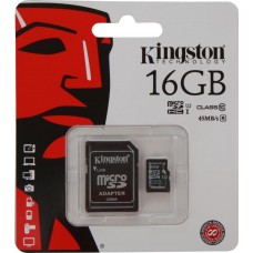 Купить Карта памяти KINGSTON micro SDHC 16GB UHS-I с адапт SD, Китай в Ленте