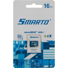 Купить Карта памяти SMARTO microSDHC 16GB CL10 с адапт., Китай в Ленте