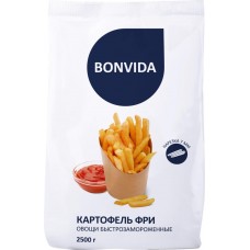 Картофель фри BONVIDA 7*7 мм зам, Россия, 2500 г