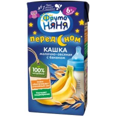 Кашка овсяная ФРУТОНЯНЯ молочная с бананом с пребиотиками с 6 месяцев, 200мл, Россия, 200 мл