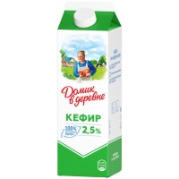 Кефир ДОМИК В ДЕРЕВНЕ 2,5%, без змж, 950г, Россия, 950 г