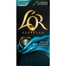 Кофе молотый в капсулах L’OR Espresso Papua New Guinea Highlands натуральный жареный, 10шт, Франция, 10 кап