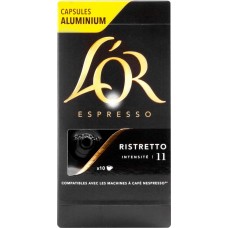 Кофе молотый в капсулах L’OR Espresso Ristretto натуральный жареный, 10кап, Франция, 10 кап