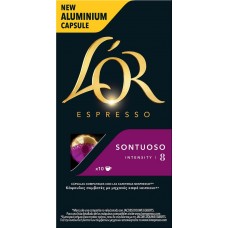 Купить Кофе молотый в капсулах L'OR Espresso Sontuoso натуральный жареный, 10кап, Франция, 52 г в Ленте