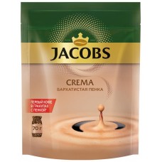 Купить Кофе растворимый JACOBS Crema натуральный сублимированный, 70г, Россия, 70 г в Ленте