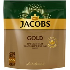 Кофе растворимый JACOBS Gold натуральный сублимированный, 500г, Россия, 500 г