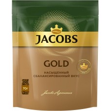 Кофе растворимый JACOBS Gold натуральный сублимированный, 70г, Россия, 70 г