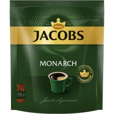 Кофе растворимый JACOBS Monarch натуральный сублимированный, 75г, Россия, 75 г