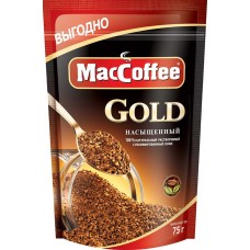 Кофе растворимый MACCOFFEE Gold сублимированный, 75г, Россия, 75 г