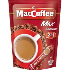 Кофе растворимый MACCOFFEE Max 3в1, 20пак, Россия, 20 пак