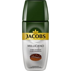 Кофе растворимый с добавлением молотого JACOBS Millicano натуральный сублимированный, ст/б, 95г, Россия, 95 г
