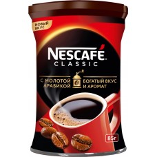 Кофе растворимый с добавлением молотого NESCAFE Classic ж/б, 85г, Россия, 85 г