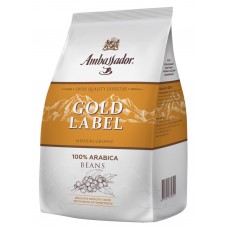 Купить Кофе зерновой AMBASSADOR Gold Label натуральный среднеобжаренный м/у, Россия, 1000 г в Ленте