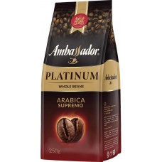 Кофе зерновой AMBASSADOR Platinum натуральный жареный, 250г, Россия, 250 г