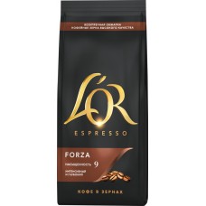 Кофе зерновой L’OR Espresso Forza натуральный жареный, 230г, Россия, 230 г