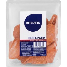 Колбаса сырокопченая BONVIDA Пепперони, нарезка, 500г, Россия, 500 г