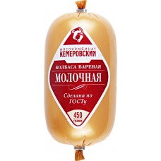 Колбаса вареная КЕММК Молочная 1-й сорт ГОСТ, 450г, Россия, 450 г