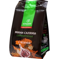 Купить Колбаски АГРОСИЛА мини-салями с чесночком с/к газ, Россия, 50 г в Ленте