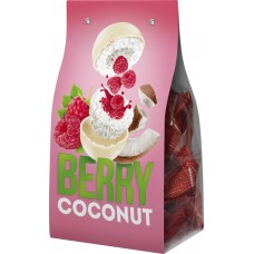 Купить Конфета кокосовая TROPICAL PARADISE с начинкой малина, 140г, Россия, 140 г в Ленте