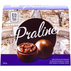 Купить Конфеты DOLCE ALBERO Из молоч. шоколада с ореховым кремом и с кусочками карамели, Италия, 150 г в Ленте