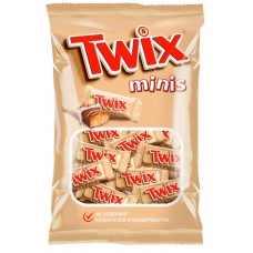 Конфеты TWIX Minis с печеньем и карамелью, покрытые молочным шоколадом, 184г, Россия, 184 г