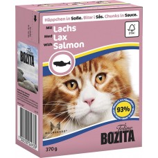 Купить Корм консервированный для кошек БОЗИТА Лосось, кусочки в соусе, 370г, Швеция, 370 г в Ленте